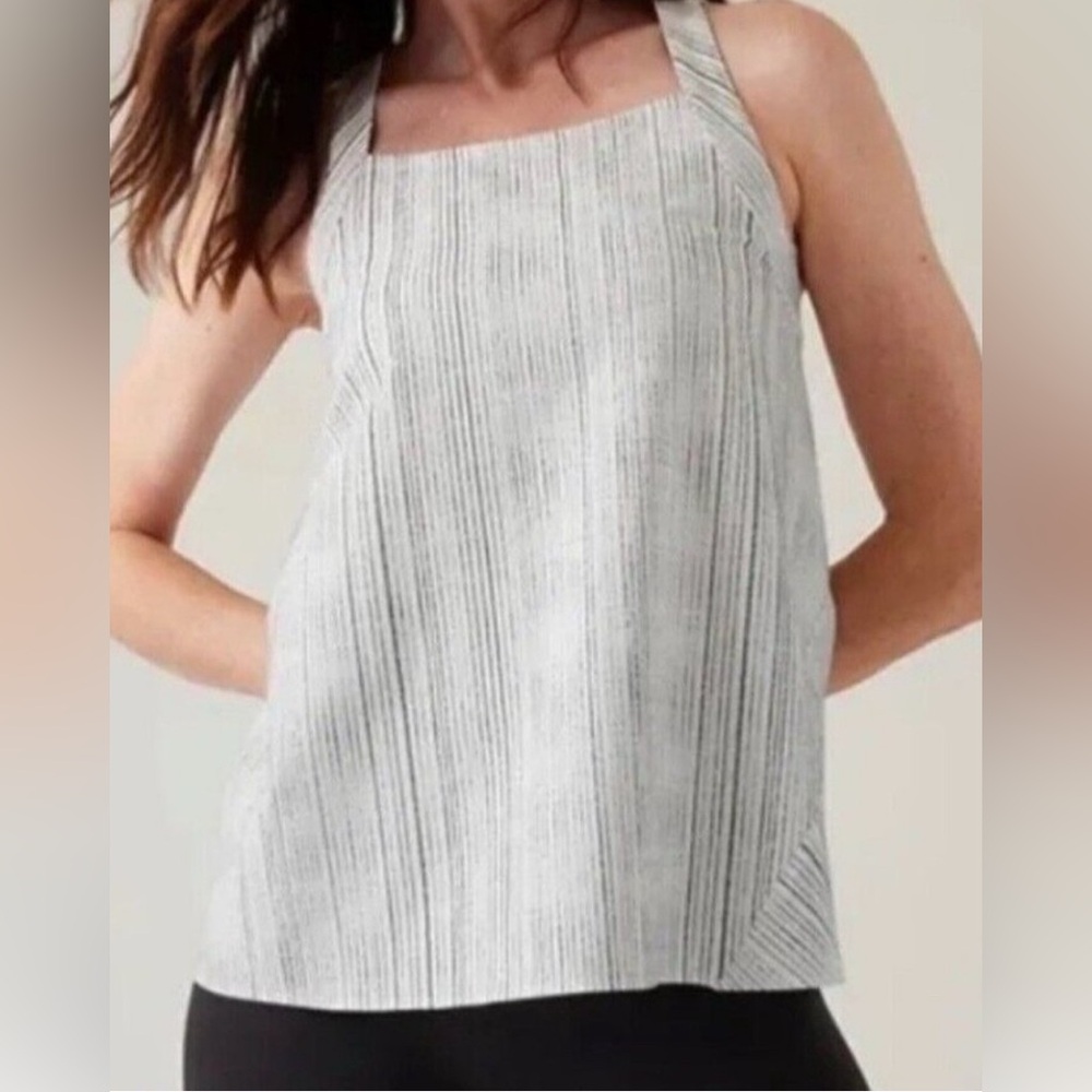 NWT Athleta Arrival Amara Stripes Black and White Striped Tank Top